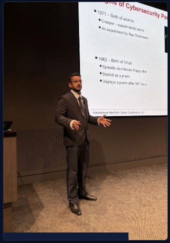 Jayet Moon delivering presentation on Origins of Cybersecurity