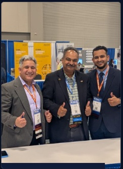 Jayet Moon and colleagues at exhibition